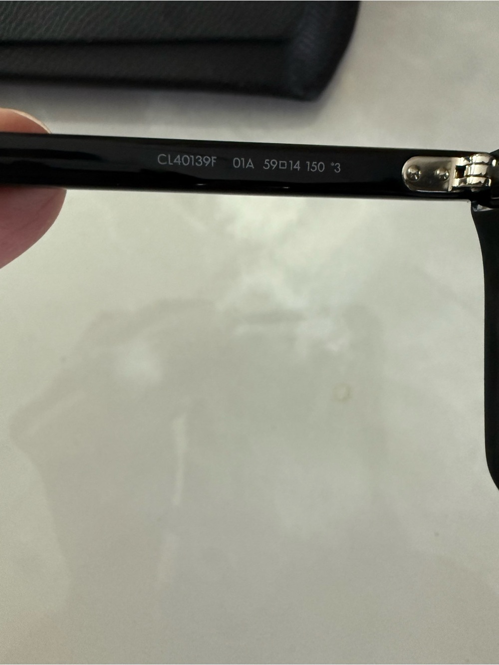 Celine Black Rectangular Acetate Sunglasses - Picture 4 of 7